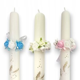 NIEBIESKA RÓŻOWA BIAŁA - DO WYBORU - DEKORACJA NA ŚWIECĘ DO CHRZTU PROFITKA