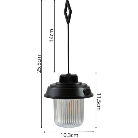 LATARKA LAMPA CAMPING USB 3 RODZAJE ŚWIATŁA REDCLIFFS CZARNY