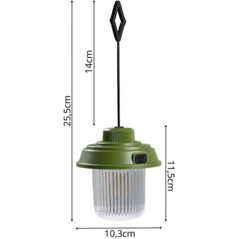 LATARKA LAMPA CAMPING USB 3 RODZAJE ŚWIATŁA KHAKY REDCLIFFS
