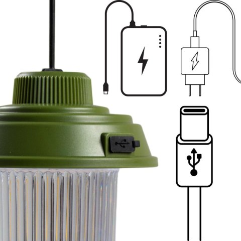 LATARKA LAMPA CAMPING USB 3 RODZAJE ŚWIATŁA KHAKY REDCLIFFS