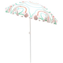 PARASOL PLAŻOWO OGRODOWY 160CM POMARAŃCZOWO ZIELONY