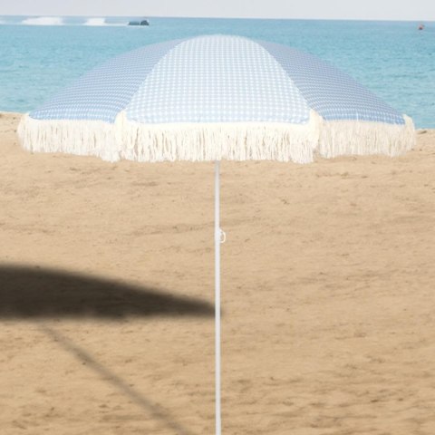 PARASOL PLAŻOWO OGRODOWY Z FRĘDZLAMI 174CM NIEBIESKI