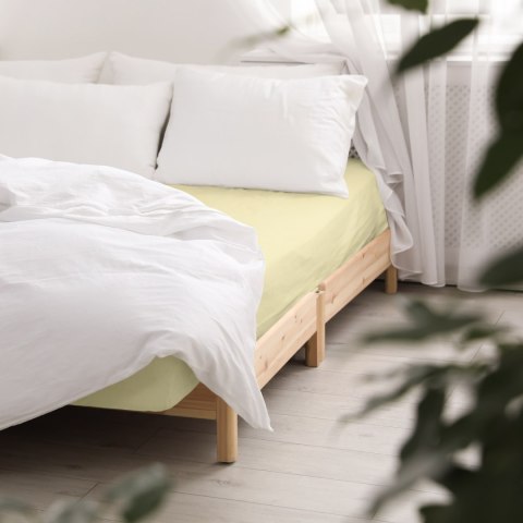 Prześcieradło satyna bawełniana krem 155/200x220