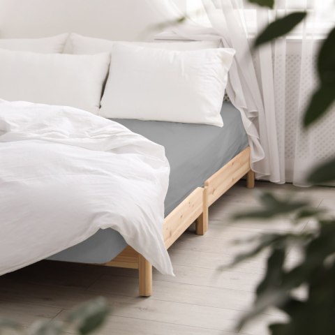 Prześcieradło satyna bawełniana popiel 024/200x220