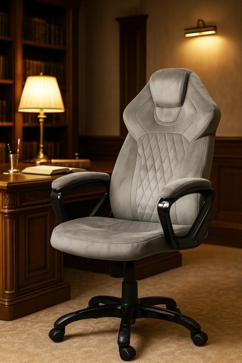 Fotel obrotowy do biurka SPIDER GREY ALCANTARA