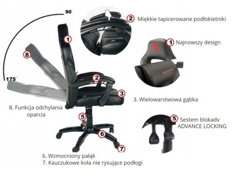 Fotel obrotowy do biurka TITAN GREY ALCANTARA BASIC