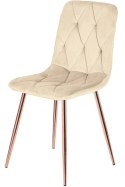 Krzesło tapicerowane BORGO VELVET BEIGE ROSE GOLD