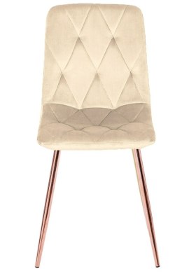 Krzesło tapicerowane BORGO VELVET BEIGE ROSE GOLD