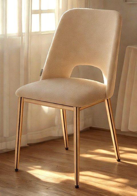 Krzesło tapicerowane GOTI CREAM VELVET GOLD