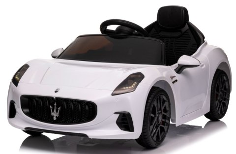 Maserati GranTurismo BIAŁY Auto na akumulator EVA Skóra pilot Akumulator litowo-jonowy