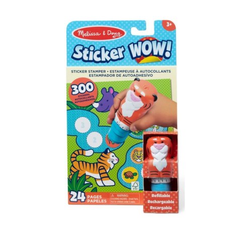 Sticker Wow - Książeczka i stempelek z naklejkami - Tygrys