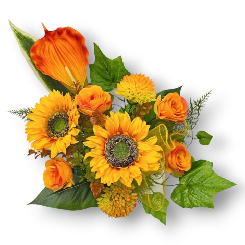 BUKIET WKŁAD DO WAZONU KWIATY NA CMENTARZ GRÓB POMNIK SŁONECZNIKI