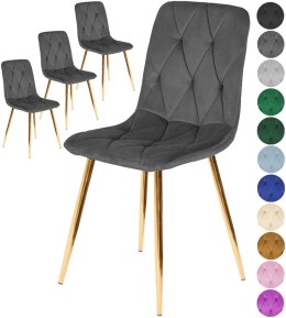 Krzesła tapicerowane BORGO VELVET ROSE GOLD zestaw 4 sztuk kolory do wyboru