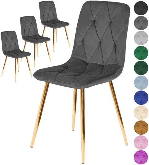 Krzesła tapicerowane BORGO VELVET ROSE GOLD zestaw 4 sztuk kolory do wyboru