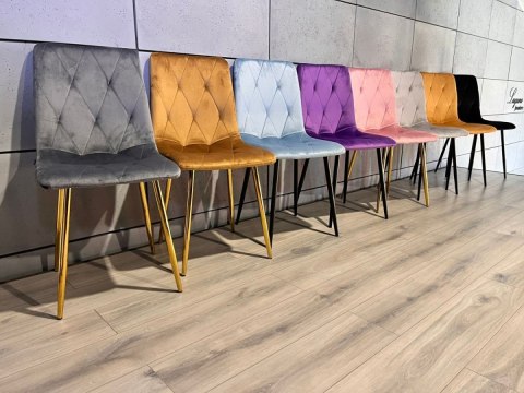 Krzesła tapicerowane BORGO VELVET ROSE GOLD zestaw 4 sztuk kolory do wyboru