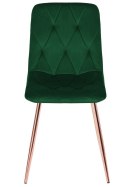 Krzesło tapicerowane BORGO VELVET GREEN FOREST ROSE GOLD