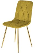 Krzesło tapicerowane BORGO VELVET OLIVE GOLD