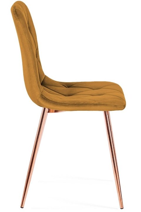 Krzesło tapicerowane BORGO VELVET TRUFLE ROSE GOLD