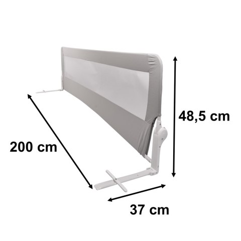 Barierka osłona ochronna do łóżka otwierana 200 cm szara