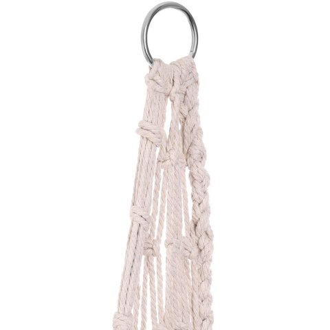 HAMAK AŻUROWY FOTEL WISZĄCY 60x60x120CM Z PODUSZKĄ ECRU