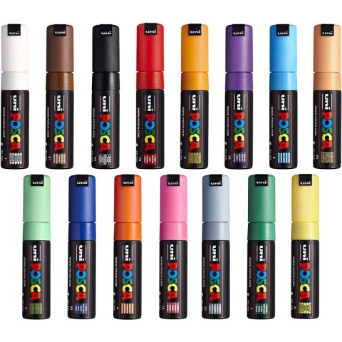 Marker z farbą plakatową Uni POSCA PC-7M szary