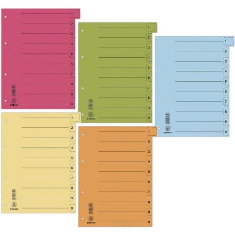 Przekładka DONAU, karton, A4, 235x300mm, 0-9, 1 ka