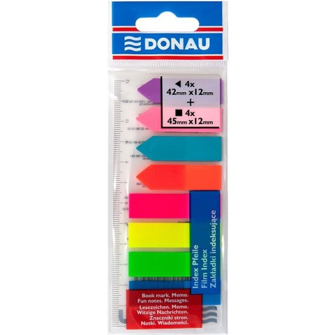 Zakładki indeksujące DONAU, PP, 12x45mm/12x42mm, s