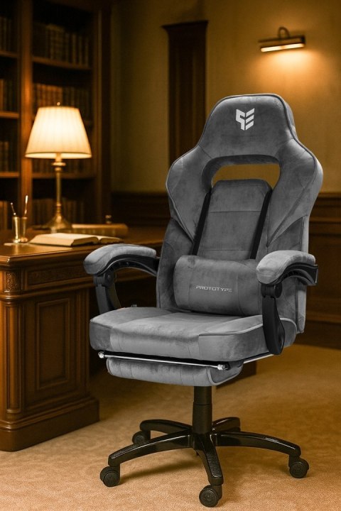 Fotel obrotowy do biurka TITAN GREY ALCANTARA PRO