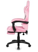 Fotel obrotowy gamingowy XL POKER PRO PINK + WHITE ALCANTARA
