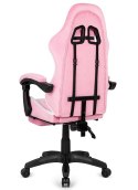 Fotel obrotowy gamingowy XL POKER PRO PINK + WHITE ALCANTARA