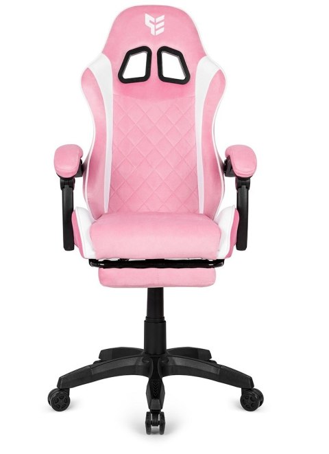Fotel obrotowy gamingowy XL POKER PRO PINK + WHITE ALCANTARA