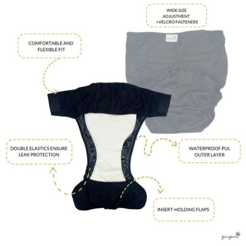 Pielucha wielorazowa dla dorosłych typu otulacz z wkładem klepsydrowym - JEDNOROŻCE