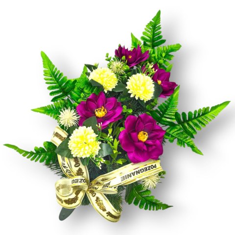 WIENIEC WIĄZANKA NA POGRZEB KWIATY Z DOWOLNYM NAPISEM NA SZARFIE