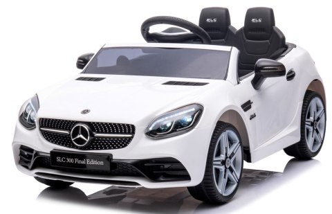 Mercedes SLC 300 biały Piankowe Koła Eva, miękki fotelik Licencja Akumulator litowo-jonowy