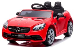 Mercedes SLC 300 czerwony Piankowe Koła Eva, miękki fotelik Licencja Akumulator litowo-jonowy