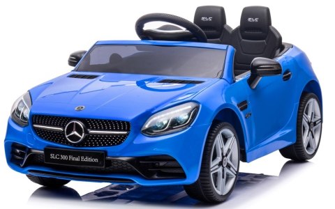 Mercedes SLC 300 niebieski Piankowe Koła Eva, miękki fotelik Licencja Akumulator litowo-jonowy