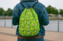 Wodoodporny, lekki Worek - Plecak miejski z nadrukiem - Avocado Green
