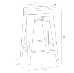 Hoker Paris 66cm zielony inspirowany Tolix