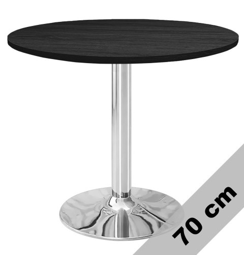 Stół okrągły VICTORY BLACK WOOD 70 cm SILVER