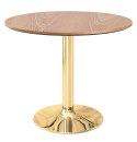 Stół okrągły VICTORY DARK WOOD 70 cm GOLD