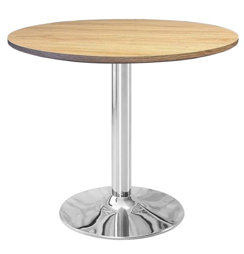 Stół okrągły VICTORY LIGHT WOOD 70 cm SILVER