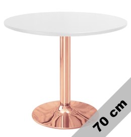 Stół okrągły VICTORY WHITE 70 cm COPPER