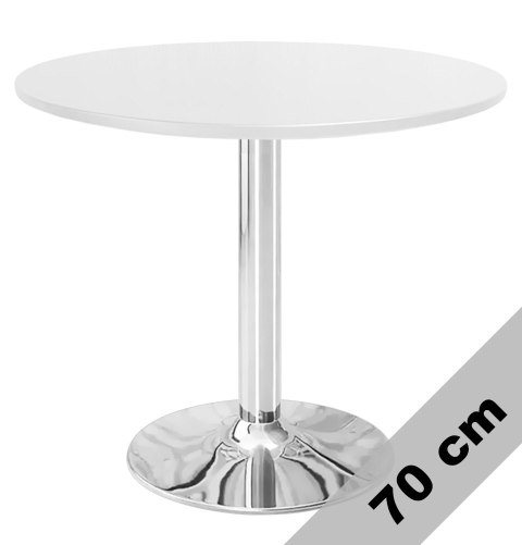 Stół okrągły VICTORY WHITE 70 cm SILVER