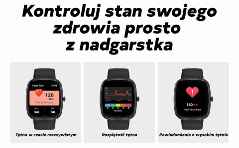 Smartwatch Damski GRAVITY GT18-1 Różowy Pasek Silikonowy + Czarny Pasek