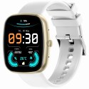 Smartwatch Damski GRAVITY GT18-8 Beżowy Pasek Silikonowy + Biały Pasek