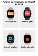 Smartwatch Damski GRAVITY GT18-8 Beżowy Pasek Silikonowy + Biały Pasek