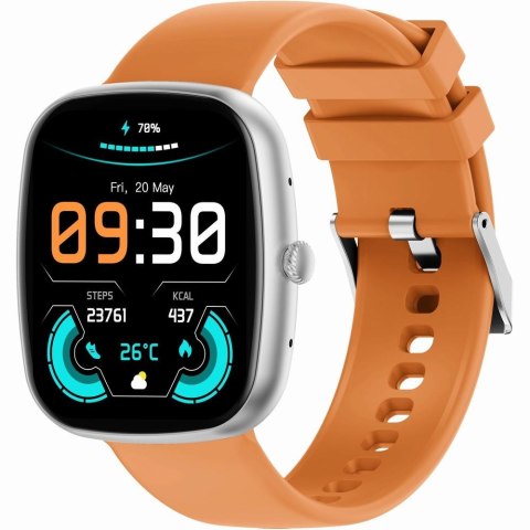 Smartwatch Męski GRAVITY GT18-4 Pomarańczowy Pasek Silikonowy + Czarny Pasek
