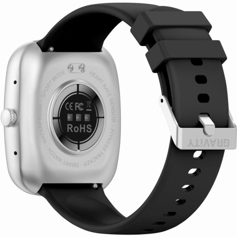 Smartwatch Męski GRAVITY GT18-6 Czarny Pasek Silikonowy + Granatowy Pasek