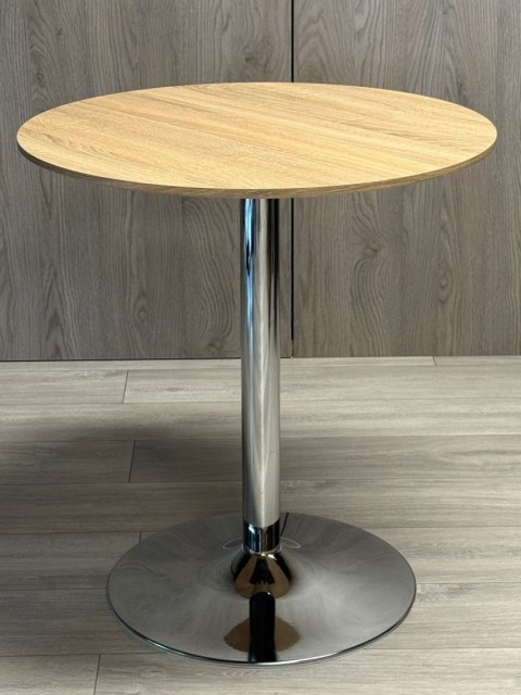 Stół okrągły VICTORY LIGHT WOOD 70 cm SILVER