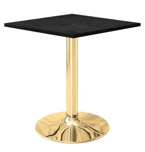 Stół skandynawski kwadratowy TORI Black WOOD 70 GOLD